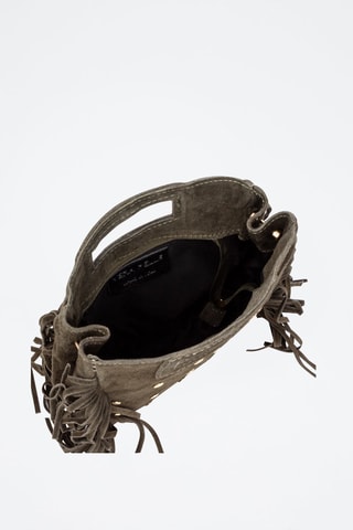 Mala de nobuck Barbata - Verde-escuro