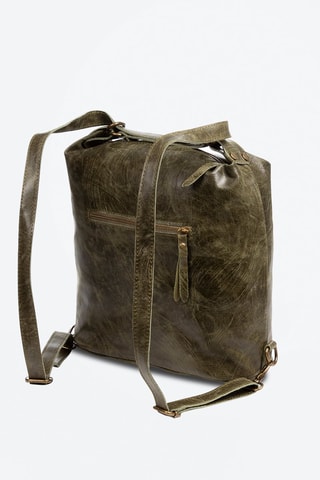 Mochila em couro Verde-escuro