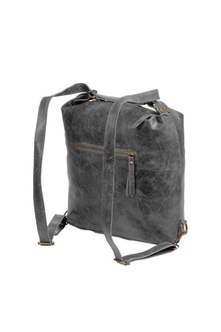 Mochila em couro Cinzento