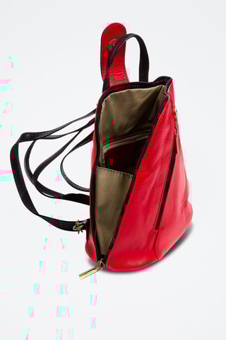 Mochila em couro Vermelho