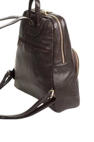 Mochila em couro Castanho-escuro