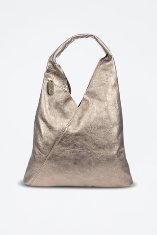 Mala de ombro em couro Agnana - Dourado