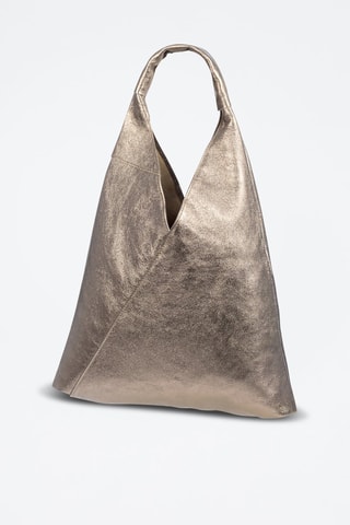 Mala de ombro em couro Agnana - Dourado