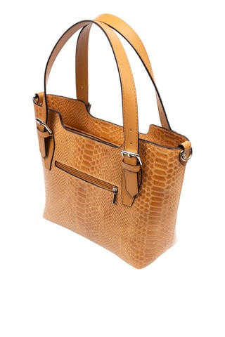 Mala de ombro em couro Camel