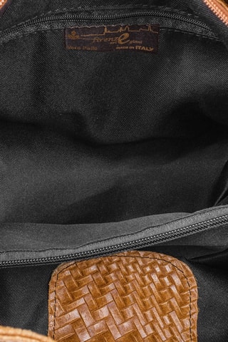 Mala de ombro em couro Camel 