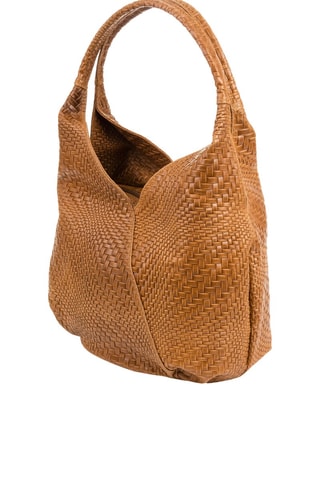 Mala de ombro em couro Camel 