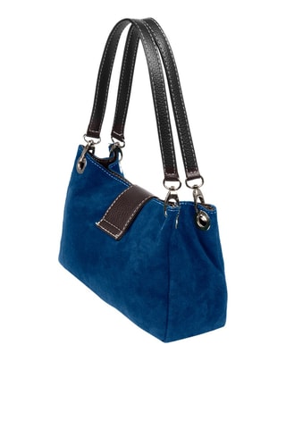 Mala de ombro em nobuck Azul e preto