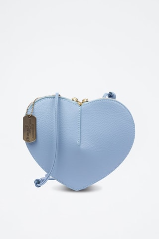 Mala a tiracolo de couro Barbaresco - Azul-celeste