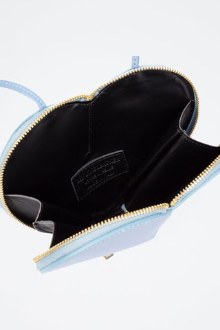 Mala a tiracolo de couro Barbaresco - Azul-celeste