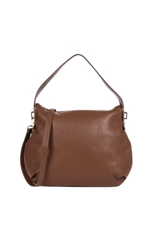 Mala de ombro em couro Castanho