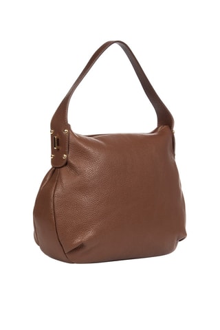 Mala de ombro em couro Castanho