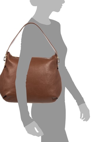Mala de ombro em couro Castanho