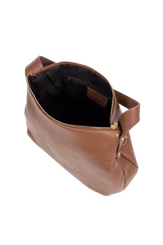 Mala de ombro em couro Castanho