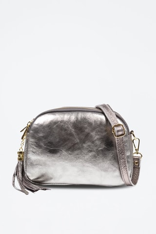 Mala a tiracolo em couro 
Cinzento metalizado - Firenze Artegiani