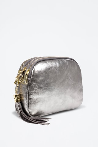 Mala a tiracolo em couro 
Cinzento metalizado - Firenze Artegiani