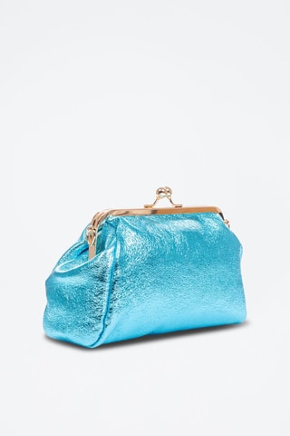 Mala a tiracolo em nobuck Arsago - Azul-claro