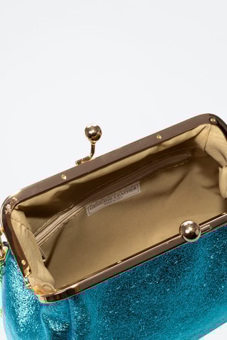 Mala a tiracolo em nobuck Arsago - Azul-claro