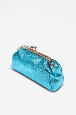 Mala a tiracolo em nobuck Arsago - Azul-claro