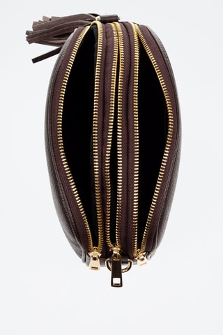 Mala a tiracolo de couro Aliminusa - Castanho