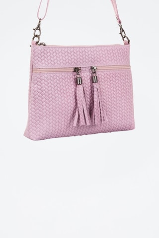Mala a tiracolo trançada em couro Oderzo - Rosa