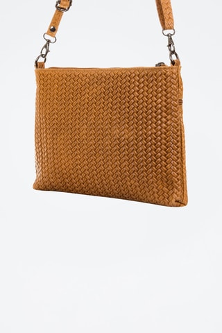 Mala a tiracolo trançada em couro Oderzo - Mostarda