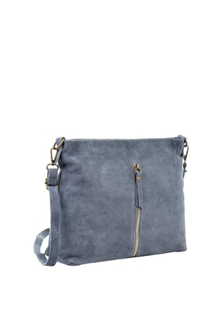 Mala a tiracolo em nobuck - Azul