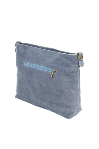 Mala a tiracolo em nobuck - Azul