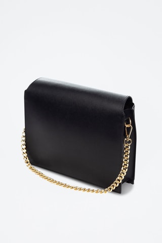 Mala a tiracolo em couro Arena - Preto