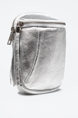 Mala a tiracolo em couro Prateado
