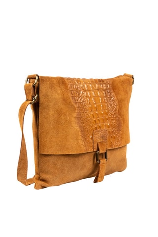 Mala a tiracolo em couro - Castanho