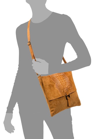 Mala a tiracolo em couro - Castanho