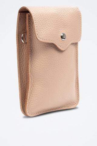 Mala a tiracolo em couro Nude