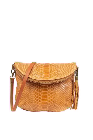 Mala a tiracolo em couro - Camel