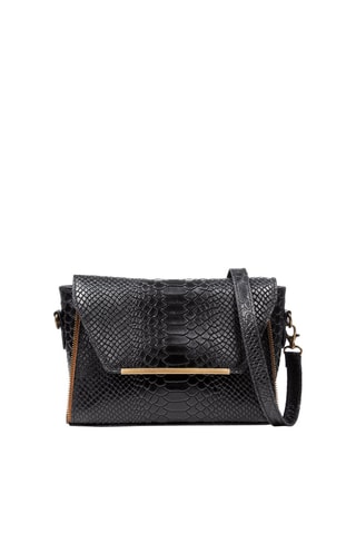 Mala a tiracolo em couro Mariola - Preto e dourado