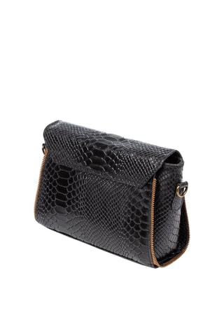 Mala a tiracolo em couro Mariola - Preto e dourado