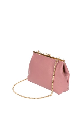 Mala a tiracolo de couro - Rosa