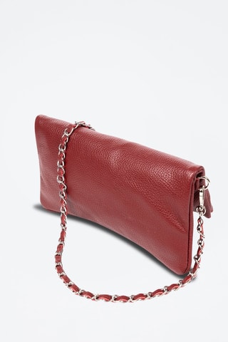 Mala a tiracolo de couro - Bordô