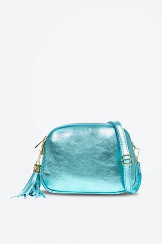 Mala a tiracolo em couro Turquesa