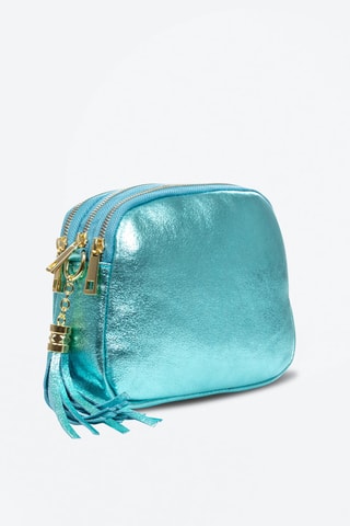 Mala a tiracolo em couro Turquesa