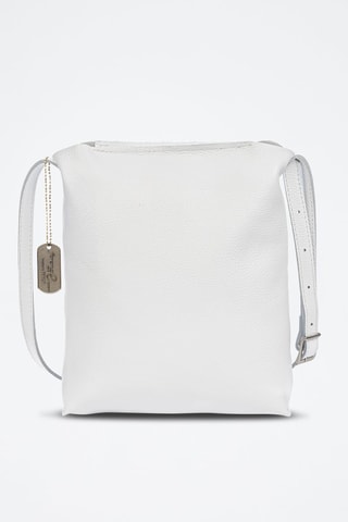 Mala a tiracolo de couro Bagnoa - Branco