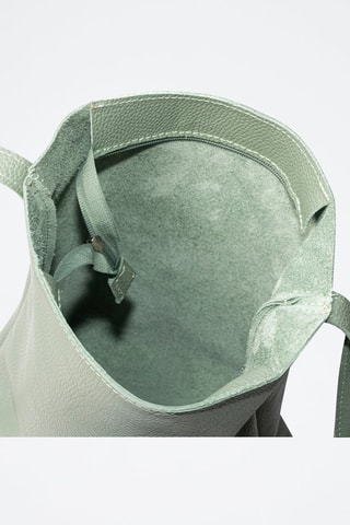 Mala a tiracolo de couro Bagnoa - Verde-água