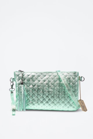 Mala a tiracolo em nobuck Oleggio - Verde-hortelã