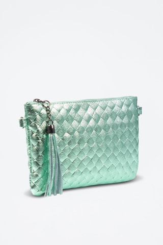 Mala a tiracolo em nobuck Oleggio - Verde-hortelã