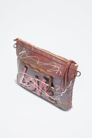 Mala a tiracolo em couro Mickey Disney - Castanho e branco