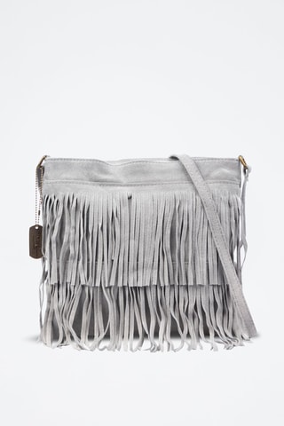 Mala a tiracolo de nobuck Avise - Cinzento-claro