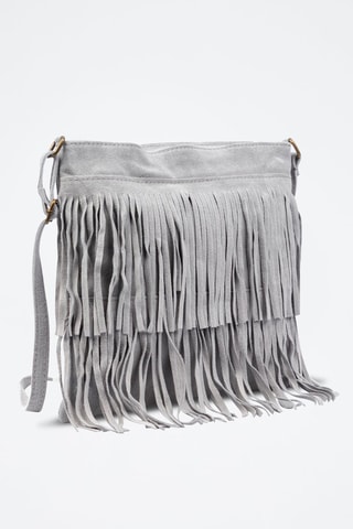 Mala a tiracolo de nobuck Avise - Cinzento-claro