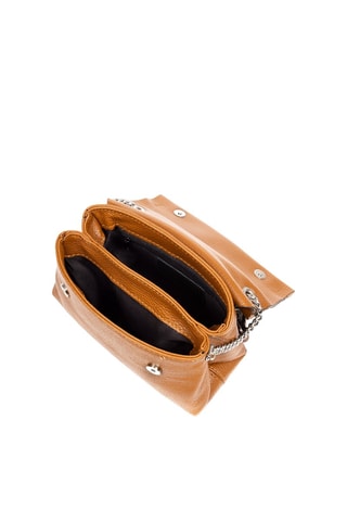 Mala a tiracolo em couro Camel