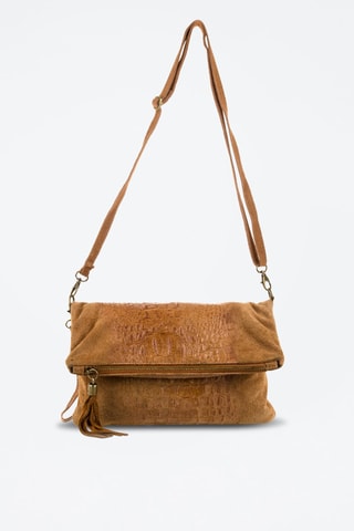 Mala a tiracolo em nobuck Mantova 
Camel