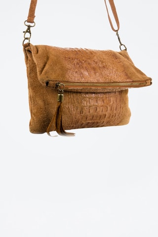 Mala a tiracolo em nobuck Mantova 
Camel