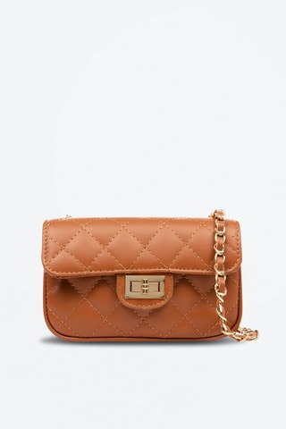 Mala a tiracolo em couro Amaro - 
Castanho